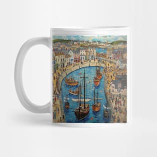 Falmouth Town and Harbour, Cornwall Folk Art Mug